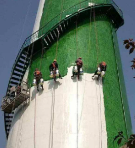 涼水塔防腐施工防墜器守護工人安全